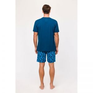 Herenpyjama, korte mouwen 891 donkerblauw