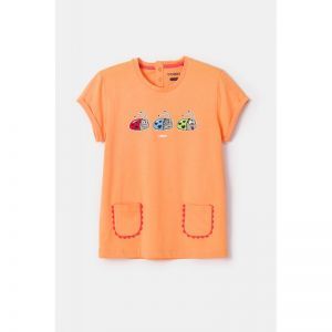 Meisjespyjama, korte mouwen 519 oranje
