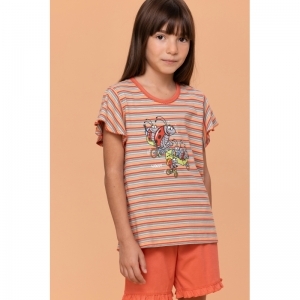 Meisjespyjama, korte mouwen 904 multicolor