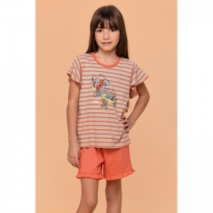 Meisjespyjama, korte mouwen 904 multicolor