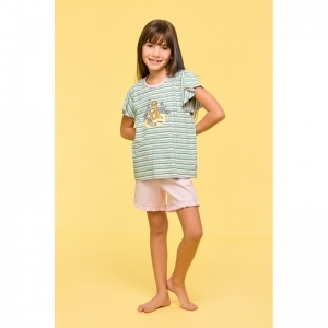 Meisjespyjama, korte mouwen 929 multicolor