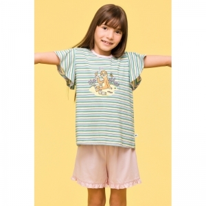 Meisjespyjama, korte mouwen 929 multicolor