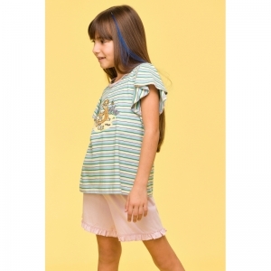 Meisjespyjama, korte mouwen 929 multicolor
