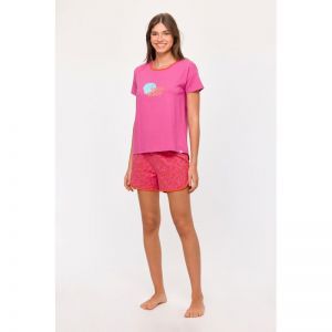 Damespyjama korte mouwen 363 fuchsia