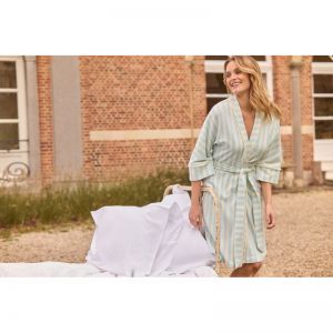 Dames badjas 991 blauw witte