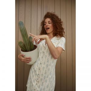 Dames slaapkleedje doorknoop Light green