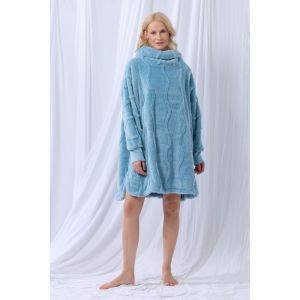 Dames poncho - oversized 860 lichtblauw