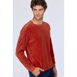 Herenpyjama in velours 480 warm roest