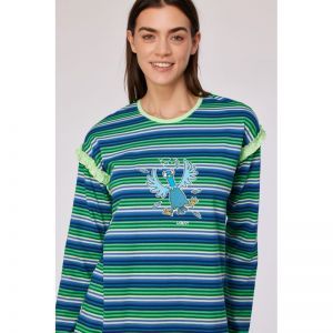 Damespyjama, lange mouwen 912 multicolor