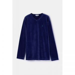 Herenpyjama in velours 897 donkerblauw