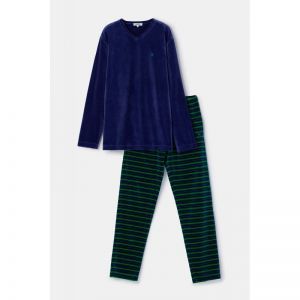 Herenpyjama in velours 897 donkerblauw
