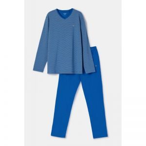 Herenpyjama, lange mouwen 924 blauw-gele