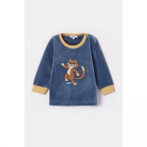 Jongenspyjama in velours 189 blauwgrijs