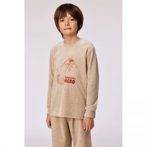 Jongenspyjama in velours 227 beige