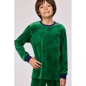 Jongenspyjama in velours 917 groene duiv