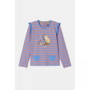 Meisjespyjama, lange mouwen 911 blauw-roze