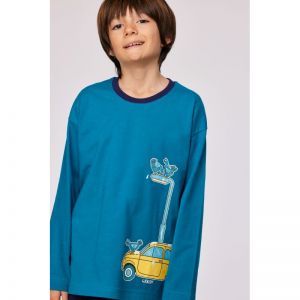 Jongenspyjama lange mouwen 795 groenblauw