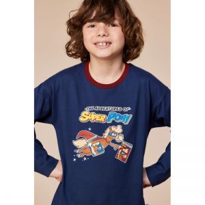 Jongenspyjama lange mouwen 893 donkerblauw