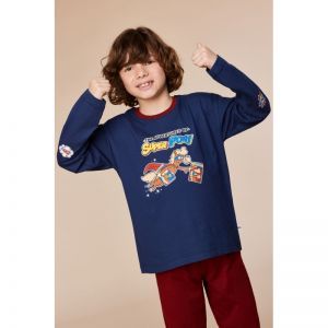 Jongenspyjama lange mouwen 893 donkerblauw