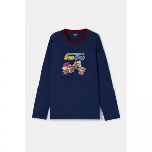 Herenpyjama lange mouwen 893 donkerblauw