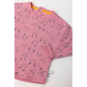 Baby meisjespyjama, lange mouw 923 roze katten