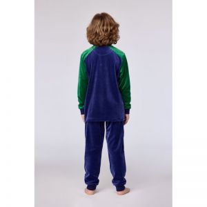 Jongenspyjama in velours 897 donkerblauw
