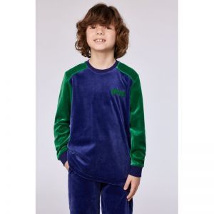 Jongenspyjama in velours 897 donkerblauw