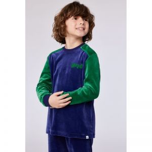 Jongenspyjama in velours 897 donkerblauw