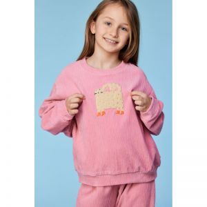 Meisjespyjama in velours 404 roze
