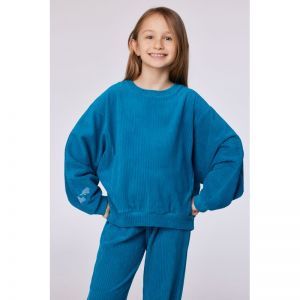 Meisjespyjama in velours 795 groenblauw