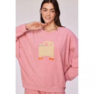 Damespyjama in ribvelours 404 roze