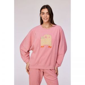 Damespyjama in ribvelours 404 roze