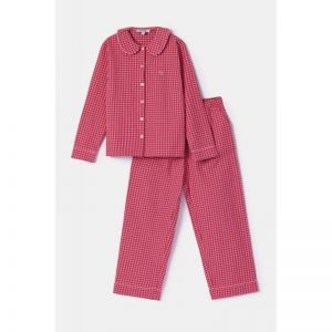 Damespyjama, doorknoop 954 roze ruitje