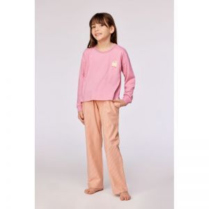 Meisjespyjama lange mouwen 404 roze