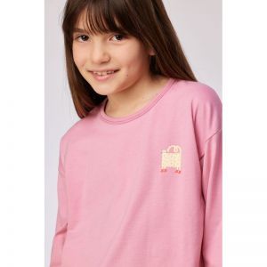 Meisjespyjama lange mouwen 404 roze