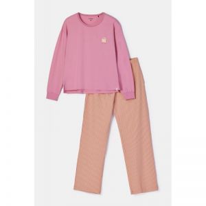 Damespyjama met lange mouwen 404 roze