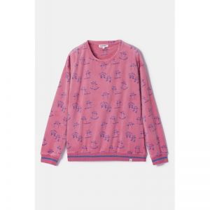 Damespyjama in velours 951 roze katten