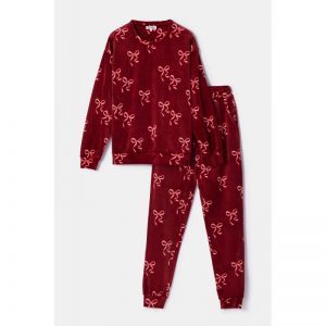 Damespyjama in velours 952 bordeaux st