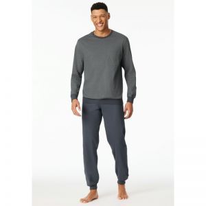 Herenpyjama lange mouwen 205 donker grij