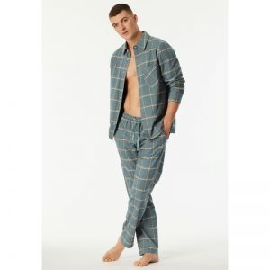 Herenpyjama doorknoop flanel 709 mineraalgro