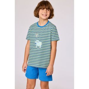 Jongenspyjama met korte mouwen 908 groen-blauw