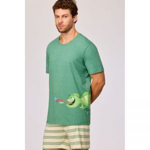 Herenpyjama korte mouwen 742 groen