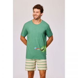 Herenpyjama korte mouwen 742 groen