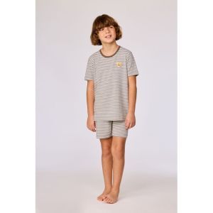 Jongenspyjama korte mouwen 907 bruin-blauw