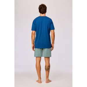 Herenpyjama korte mouwen 887 donkerblauw