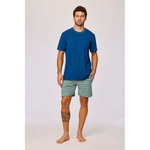 Herenpyjama korte mouwen 887 donkerblauw