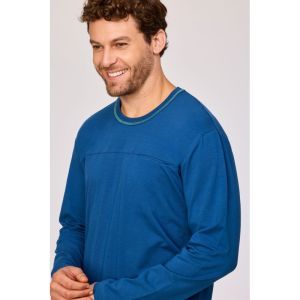 Herenpyjama lange mouwen 887 donkerblauw