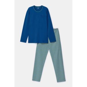 Herenpyjama lange mouwen 887 donkerblauw