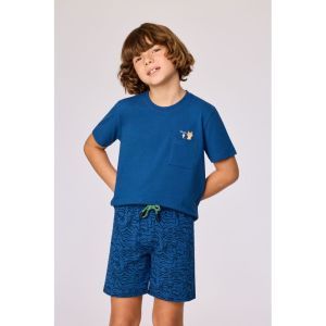 Jongens pyjama korte mouwen 887 donkerblauw