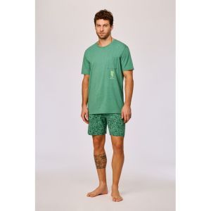 Herenpyjama korte mouwen 742 groen